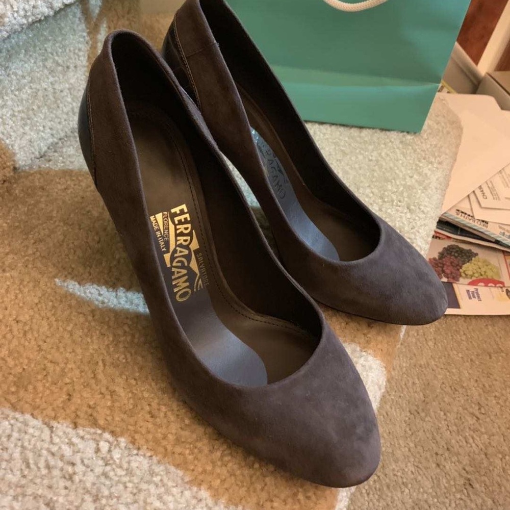 Salvatore Ferragamo suede high-heeled shoes